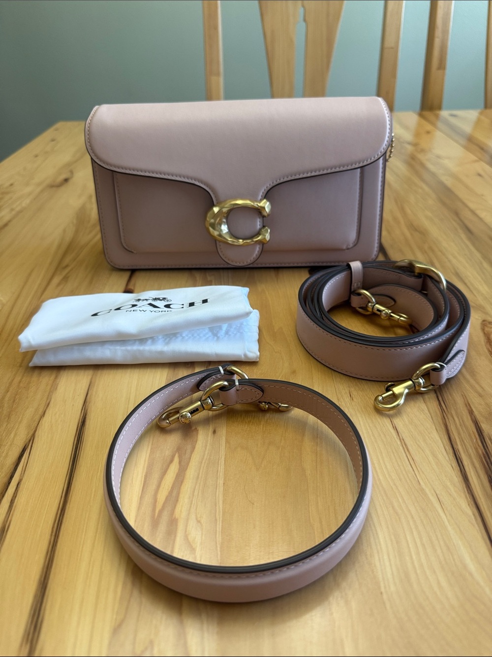 Coach Tabby 26 in Cream with Hammered C